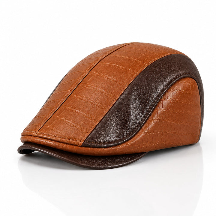 Crowncraft - Casquette Plate Élégante en Cuir