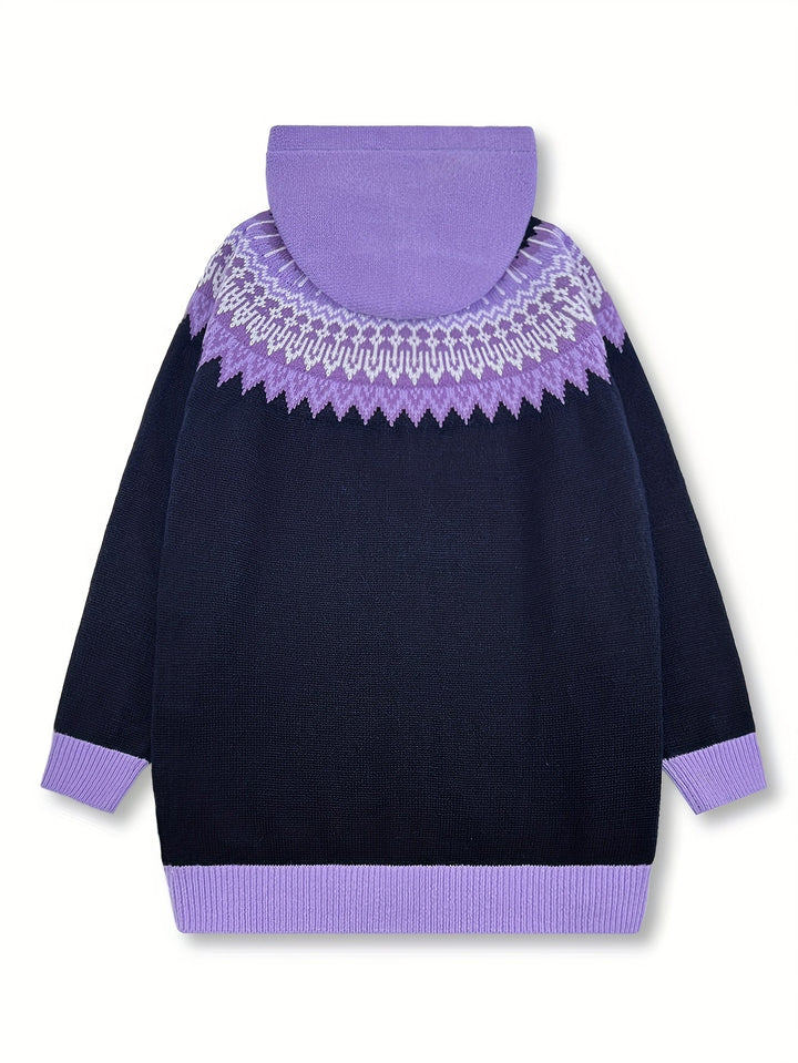 Gulnur - Pull D'hiver Élégant À Capuche Et Manches Longues