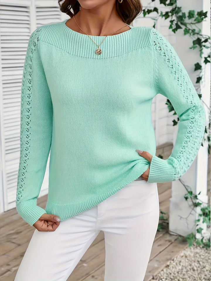 Pauliina - Pull Décontracté À Manches Longues Et Ajouré