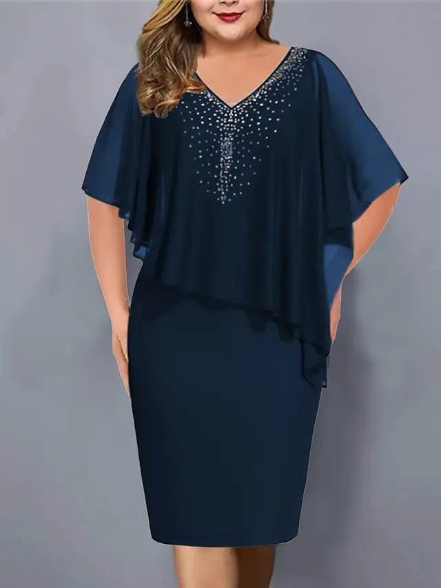 Amélie - Robe en Mousseline À Encolure en V Ornée De Strass