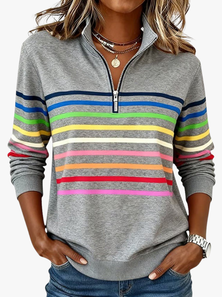 Mourinda - Sweat Shirt Rayé Aux Manches Trois Quarts