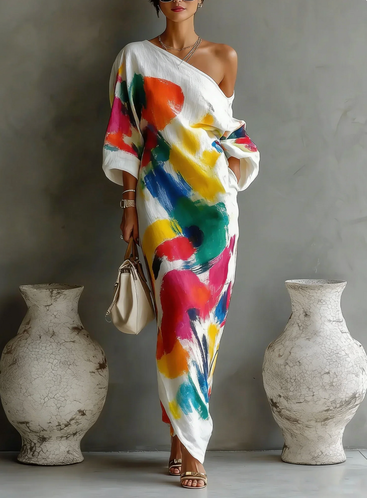 Lorrainen - Robe Longue Asymétrique Artistique