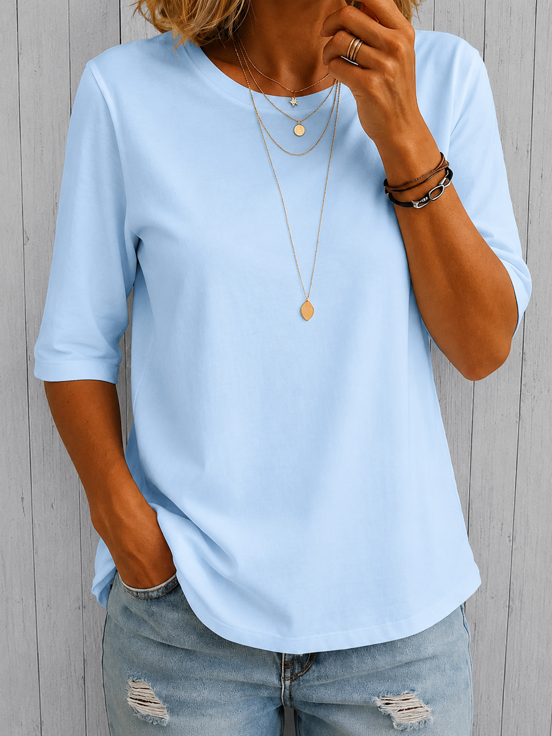 Uththara - Chemise Confortable À Manches Courtes