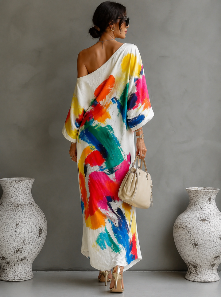 Lorrainen - Robe Longue Asymétrique Artistique