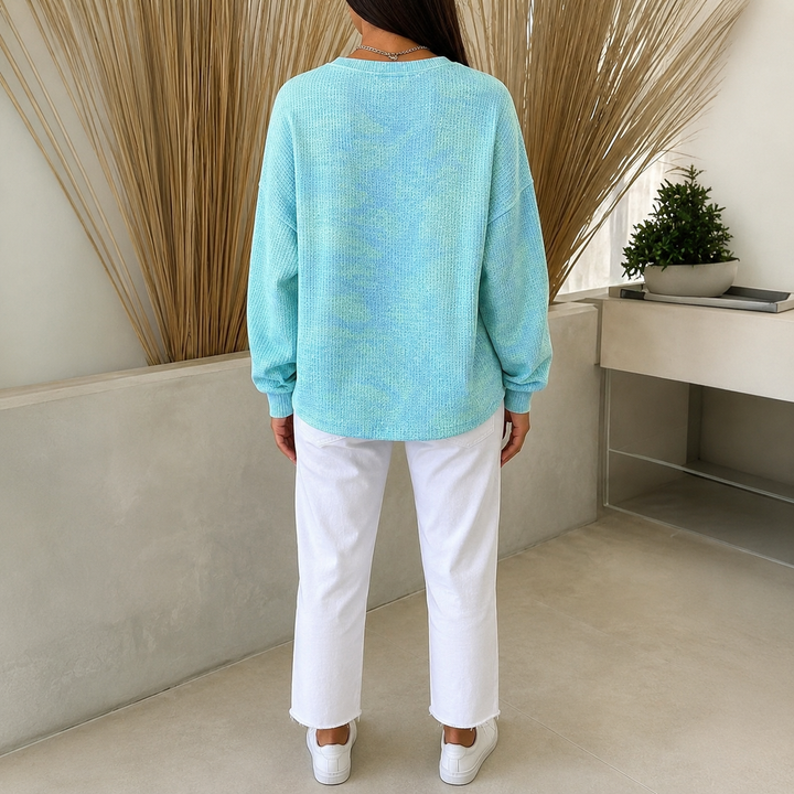 Jefina - Sweat-Chemise Décontracté Style Vintage