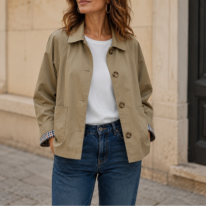 Alyona - Veste Élégante À Manches Longues Avec Boutons