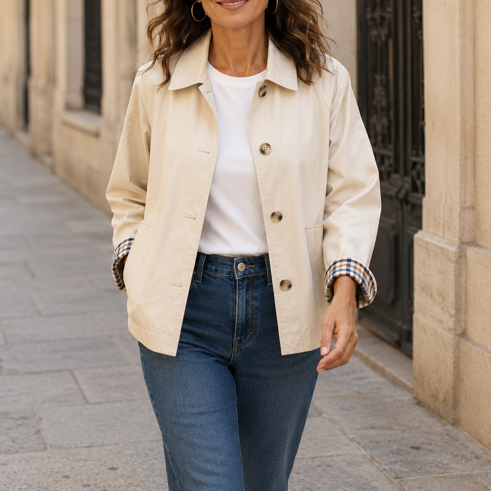 Alyona - Veste Élégante À Manches Longues Avec Boutons
