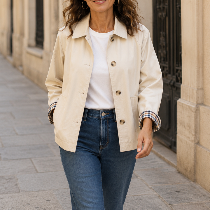 Alyona - Veste Élégante À Manches Longues Avec Boutons