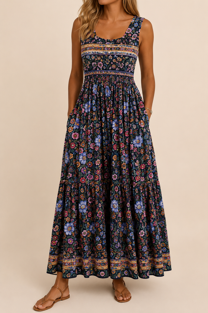 Raqual - Robe Longue à Imprimé Floral Avec Poches