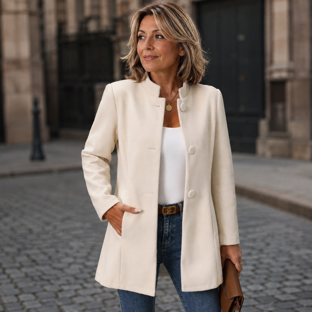 Liselotte - Manteau Long à Boutonnage Sur le Devant Sans col