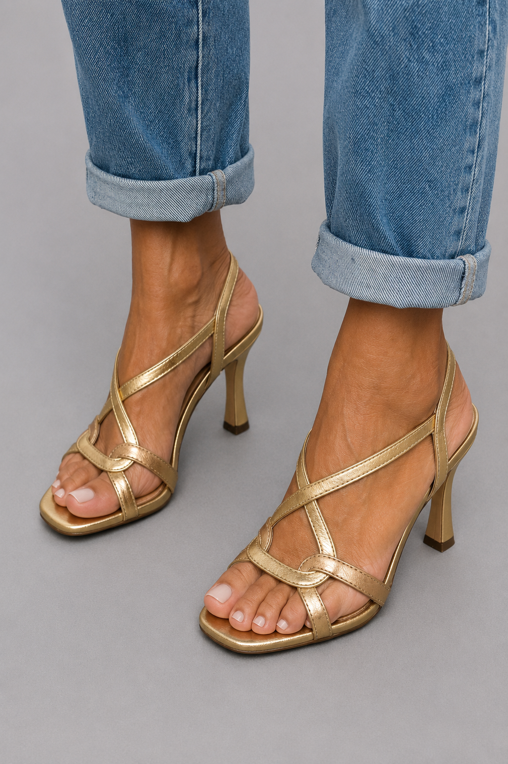 Cassie - Sandales À Talons Le Charme De L'été Doré