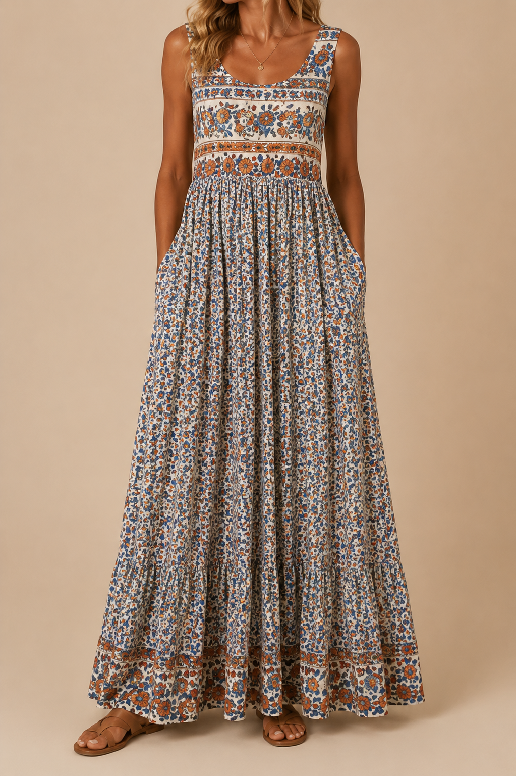 Raqual - Robe Longue à Imprimé Floral Avec Poches