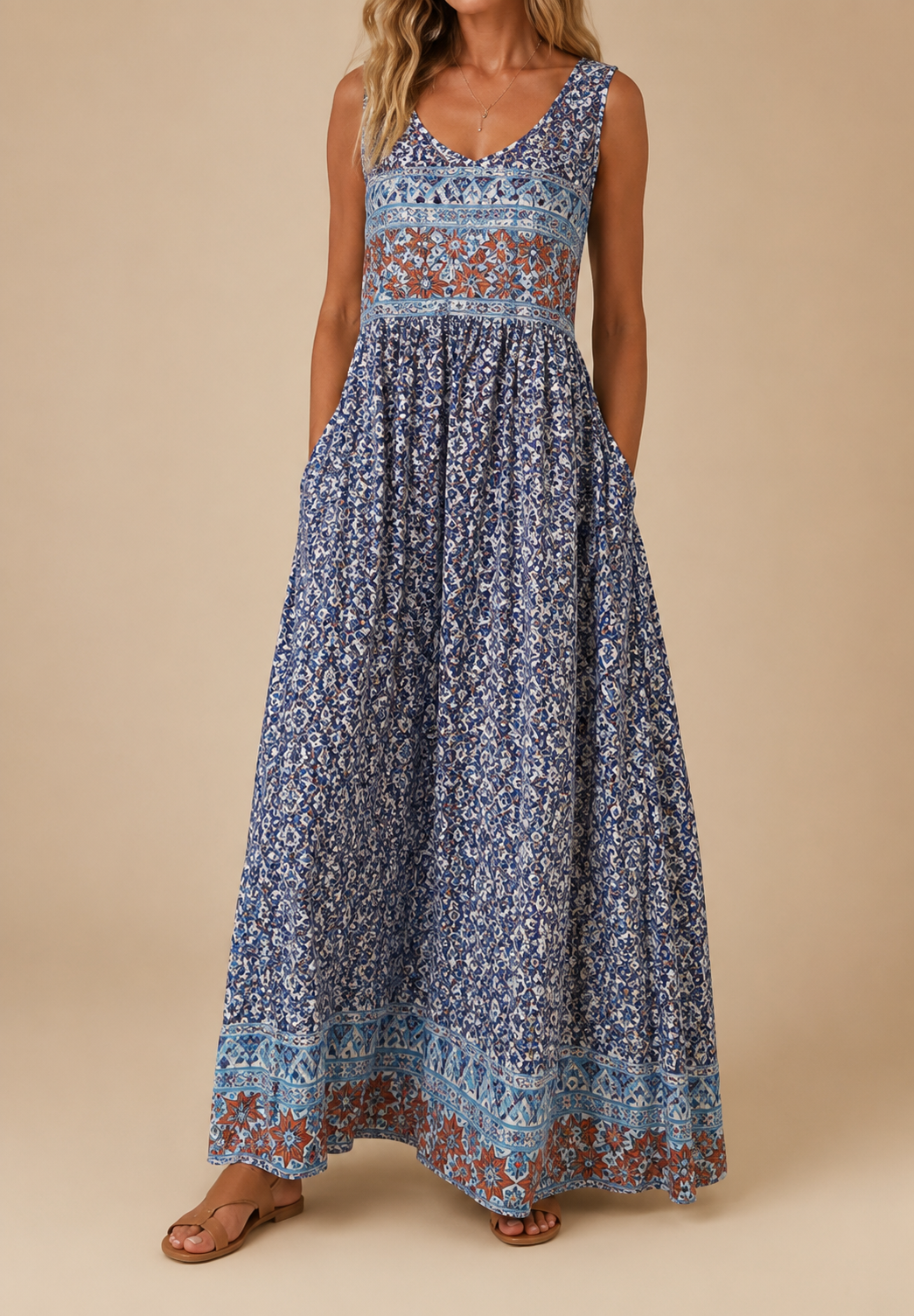 Raqual - Robe Longue à Imprimé Floral Avec Poches