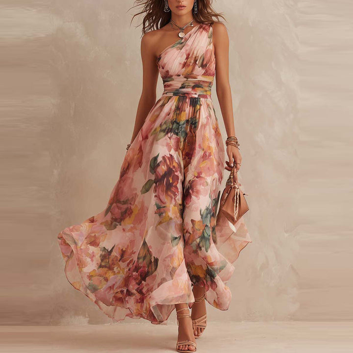 Lesena - Robe Longue Élégante À Motifs Floraux
