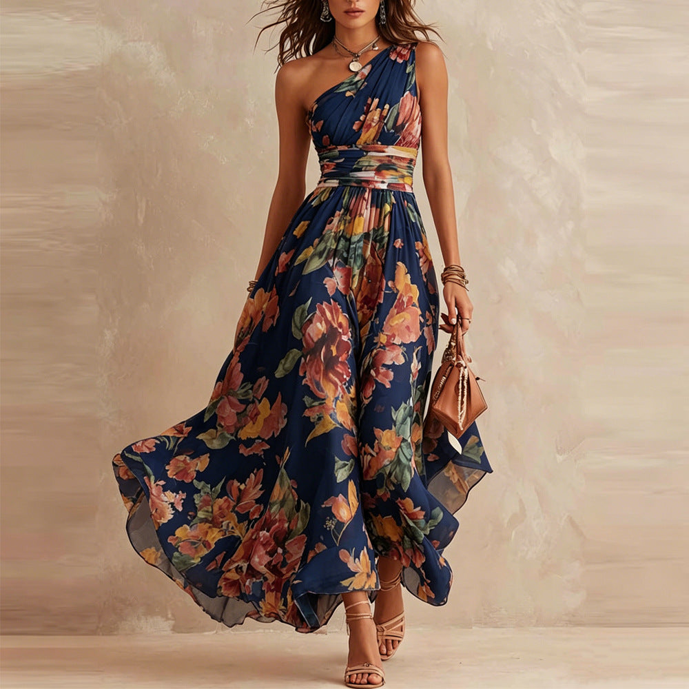 Lesena - Robe Longue Élégante À Motifs Floraux