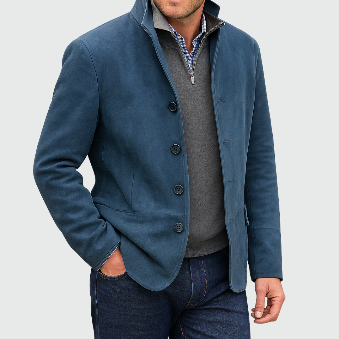 Ferdinando - Blazer Classique En Daim à Boutons