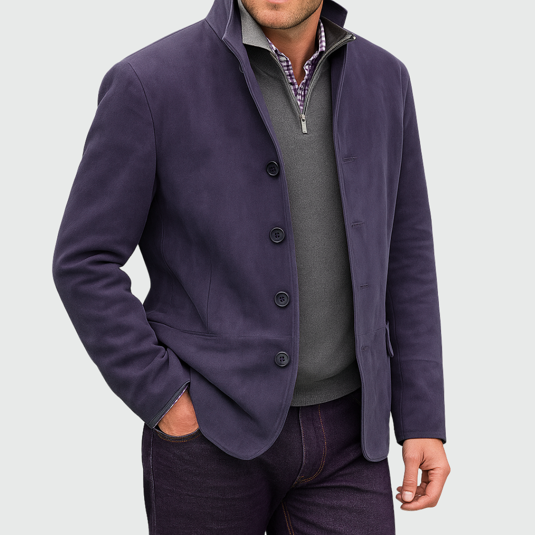 Ferdinando - Blazer Classique En Daim à Boutons