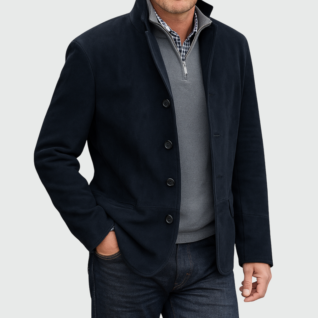 Ferdinando - Blazer Classique En Daim à Boutons