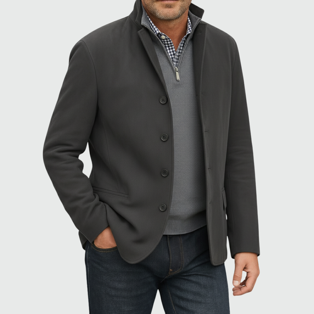 Ferdinando - Blazer Classique En Daim à Boutons
