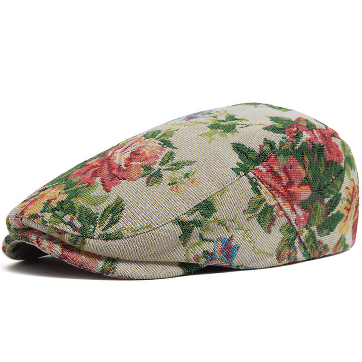 Sekou - Casquette Plate Tissée À Motif Floral