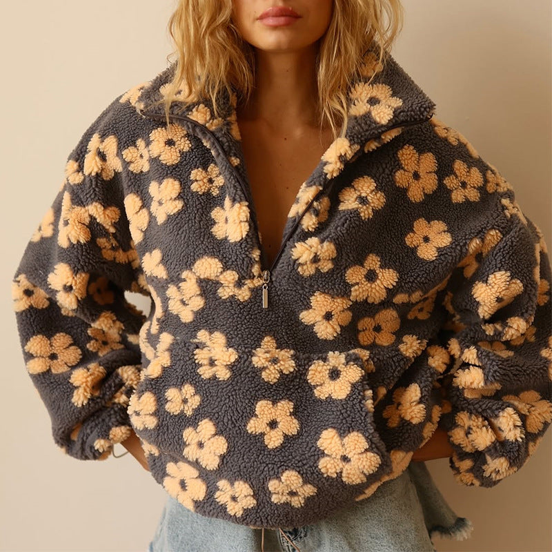 Yzella - Pull en Polaire À Imprimé Floral