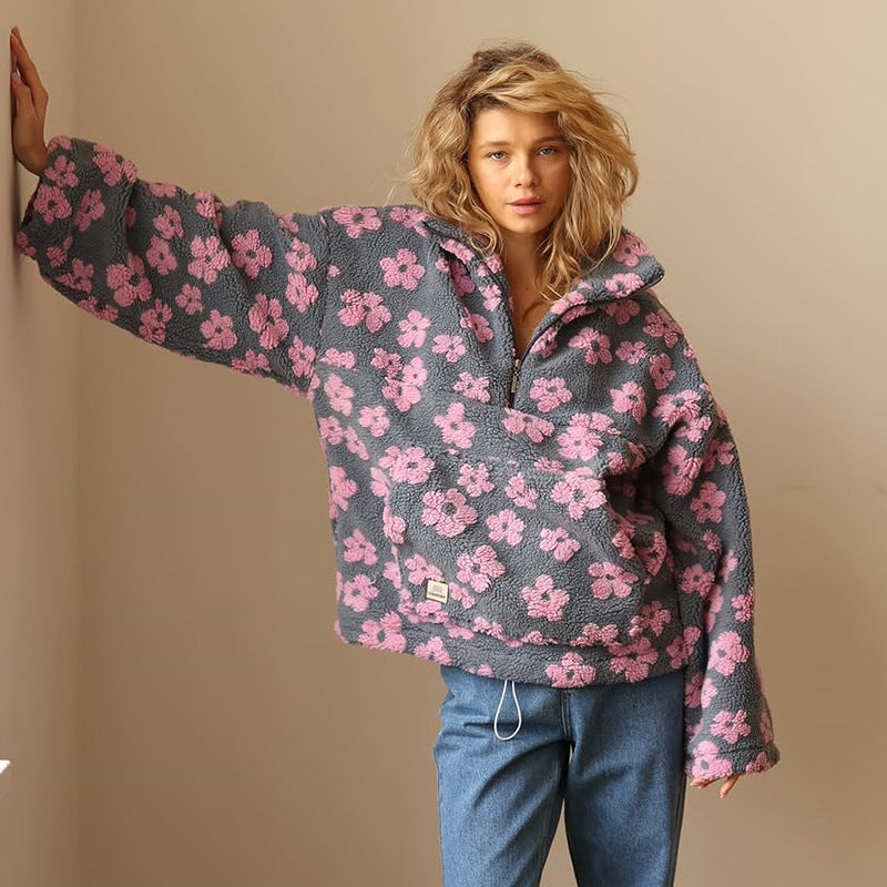 Yzella - Pull en Polaire À Imprimé Floral