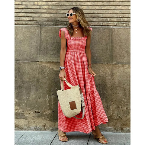 Jayne - Robe Longue Sans Manches À Encolure Carrée
