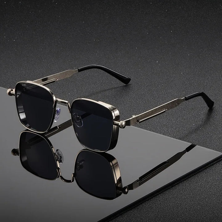 Modernglare - Lunettes De Soleil Carrées De Style Steampunk