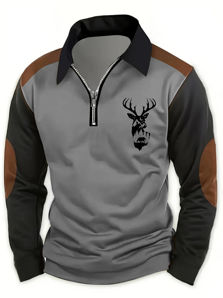 Lymann - T-chemise À Manches Longues Avec Motif De Cerf