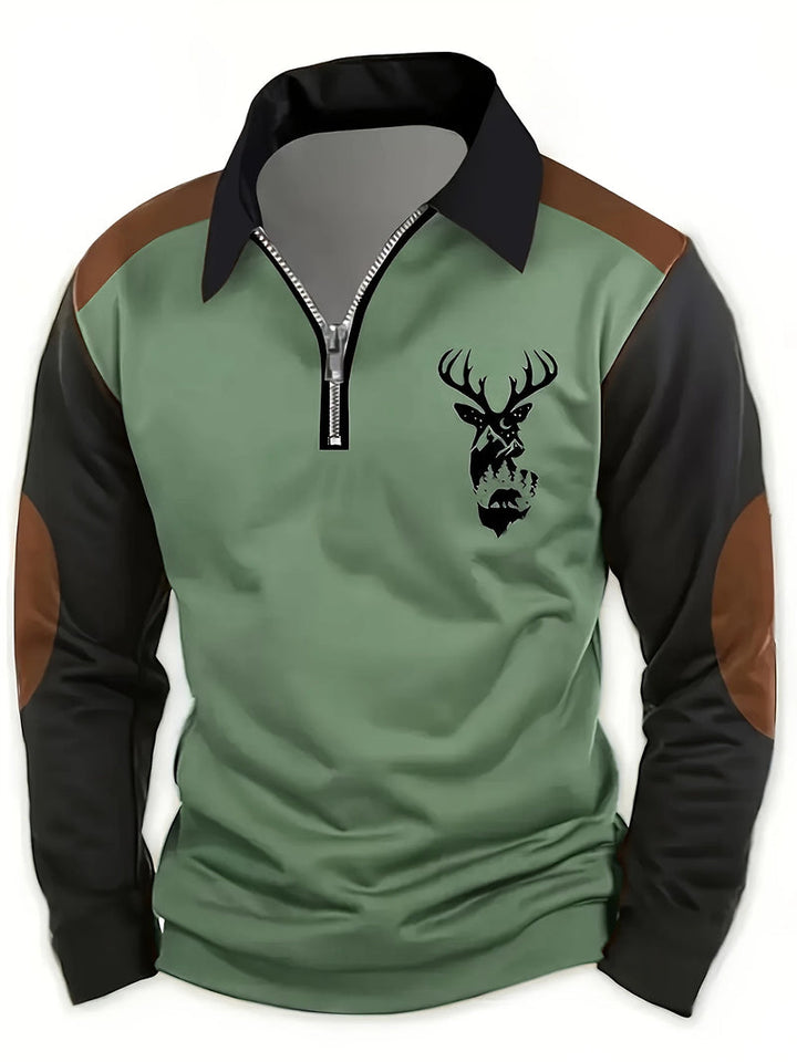 Lymann - T-chemise À Manches Longues Avec Motif De Cerf