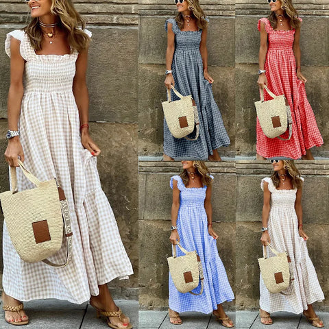 Jayne - Robe Longue Sans Manches À Encolure Carrée