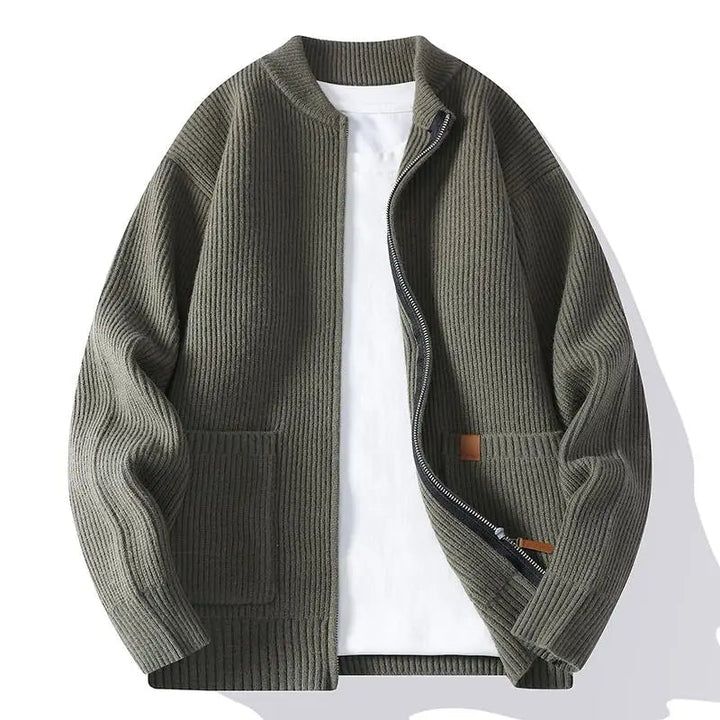 Jorje - Cardigan Zippé en Maille Côtelée