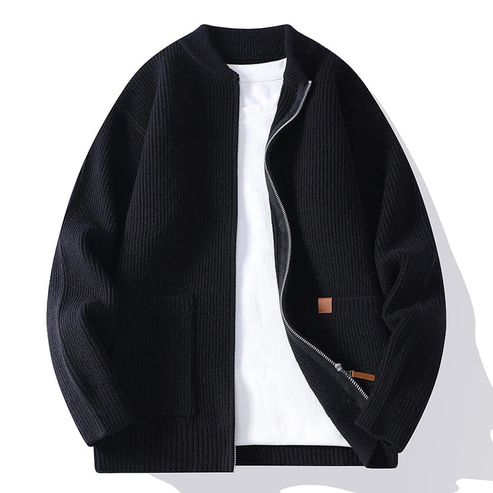 Jorje - Cardigan Zippé en Maille Côtelée