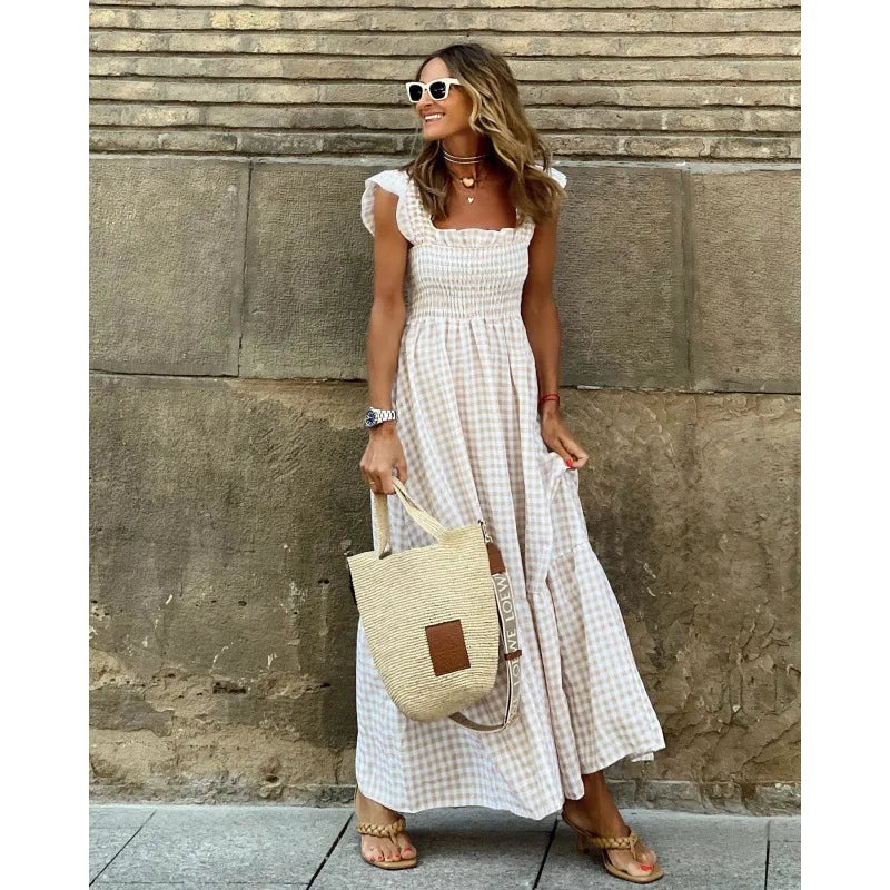 Jayne - Robe Longue Sans Manches À Encolure Carrée