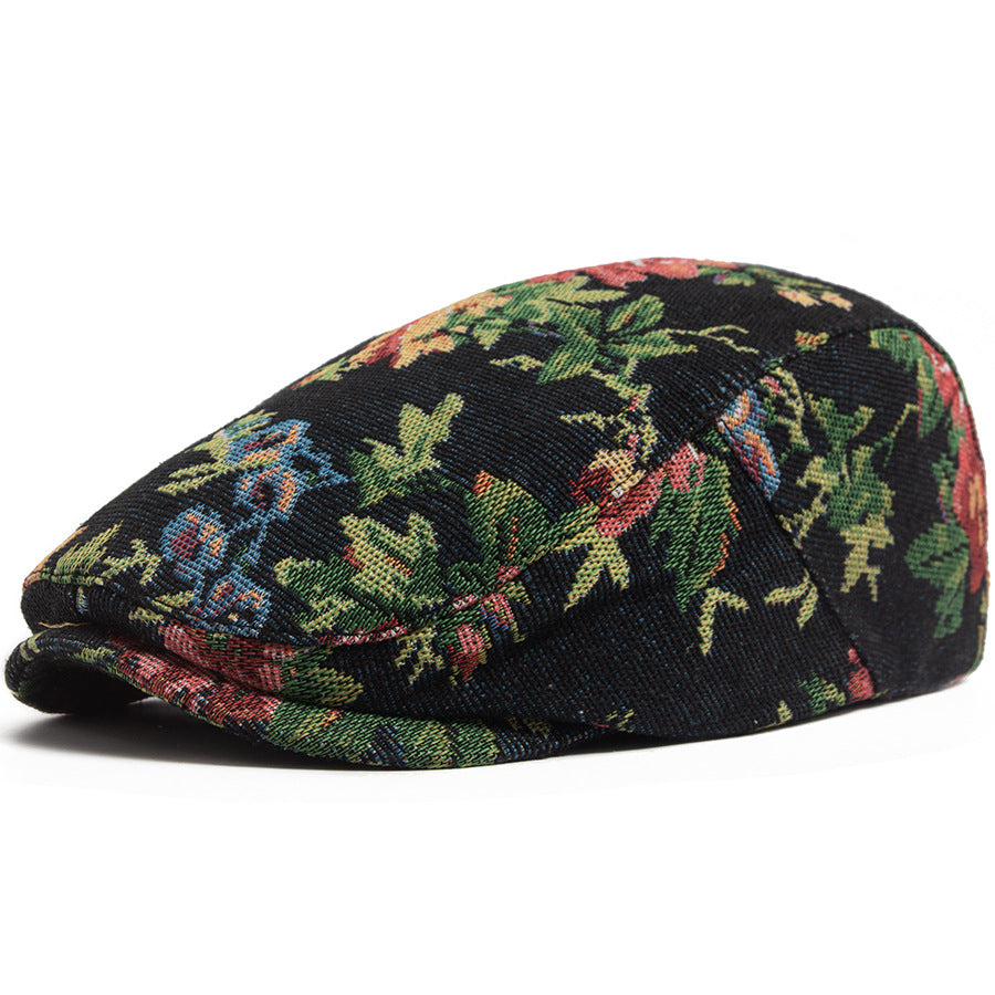 Sekou - Casquette Plate Tissée À Motif Floral