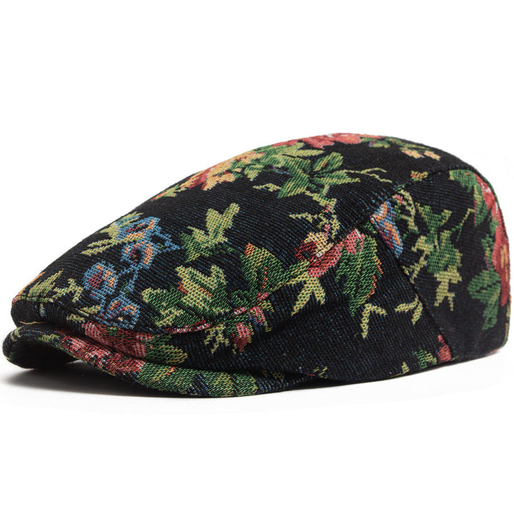Sekou - Casquette Plate Tissée À Motif Floral