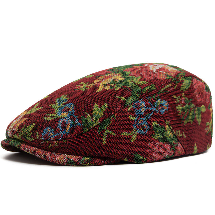 Sekou - Casquette Plate Tissée À Motif Floral