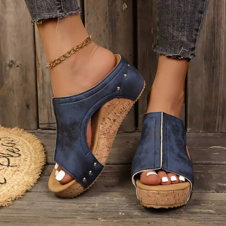 Margo - Sandales À Talons Compensés Élégantes Avec Tige Ajourée