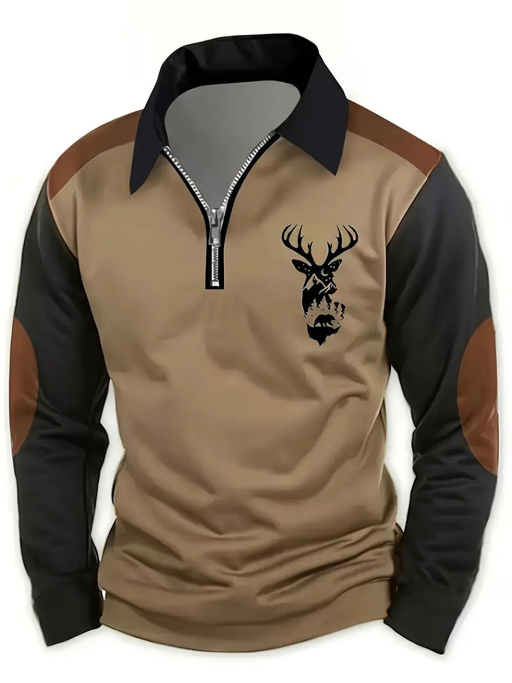 Lymann - T-chemise À Manches Longues Avec Motif De Cerf