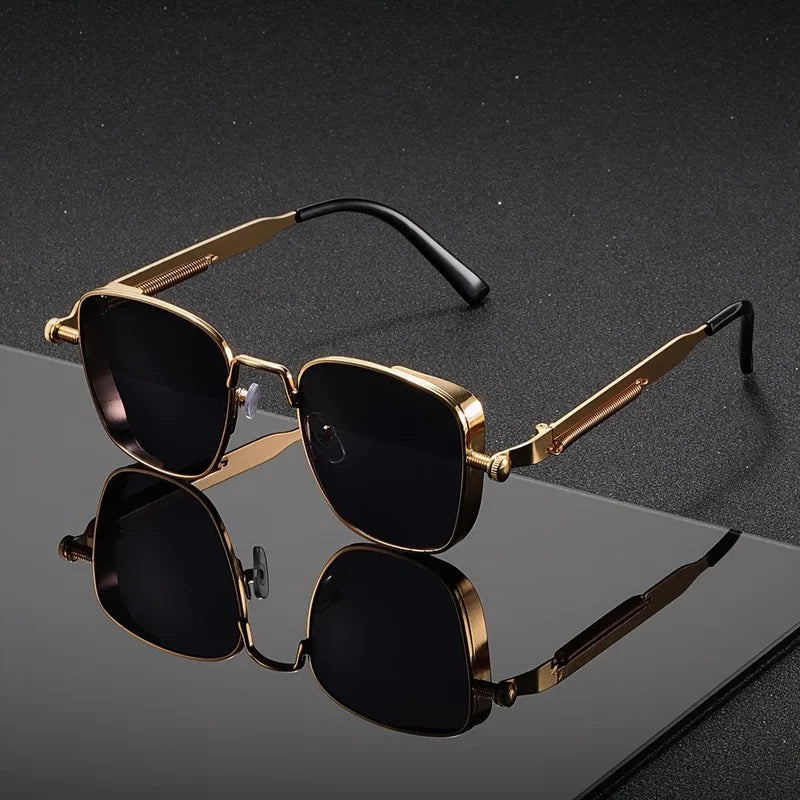 Modernglare - Lunettes De Soleil Carrées De Style Steampunk