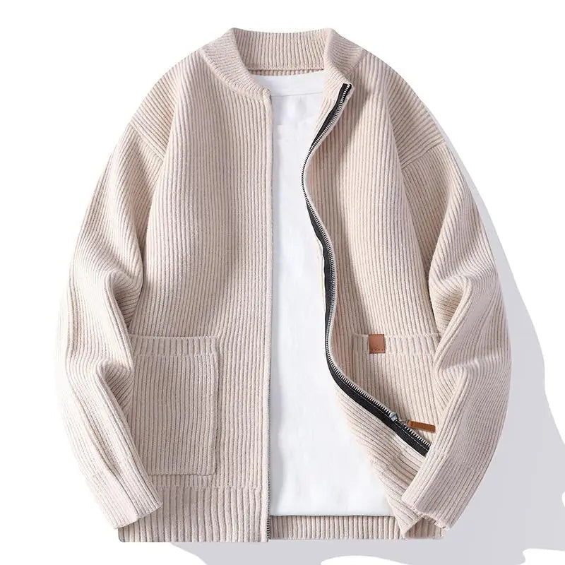 Jorje - Cardigan Zippé en Maille Côtelée