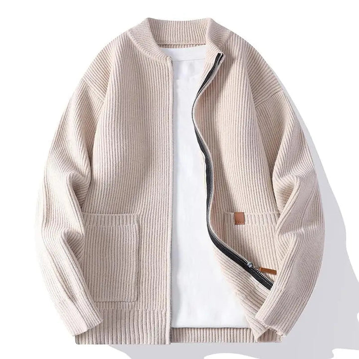 Jorje - Cardigan Zippé en Maille Côtelée