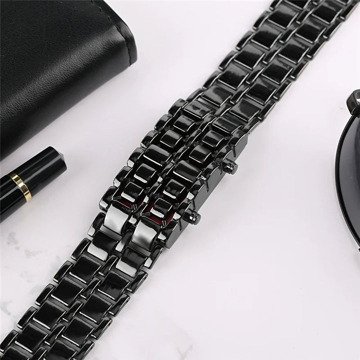 Veltrix - Montre À Affichage Numérique en Acier Inoxydable