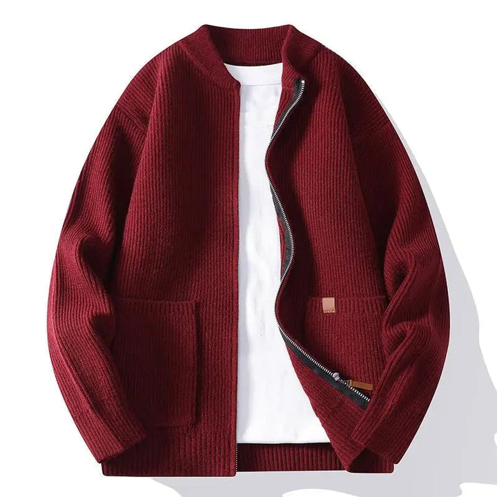 Jorje - Cardigan Zippé en Maille Côtelée