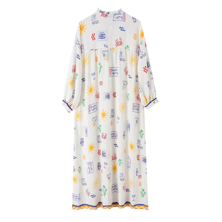 Maris - Robe Longue À Imprimé Et À Manches