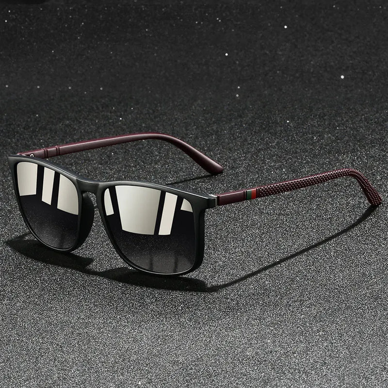 Chatioglow - Lunettes de soleil polarisées à protection UV avec monture carrée
