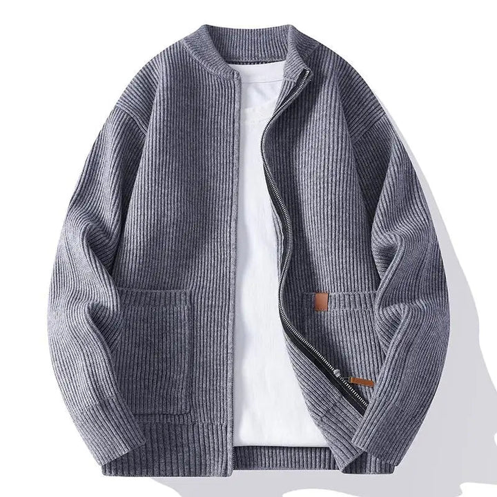 Jorje - Cardigan Zippé en Maille Côtelée