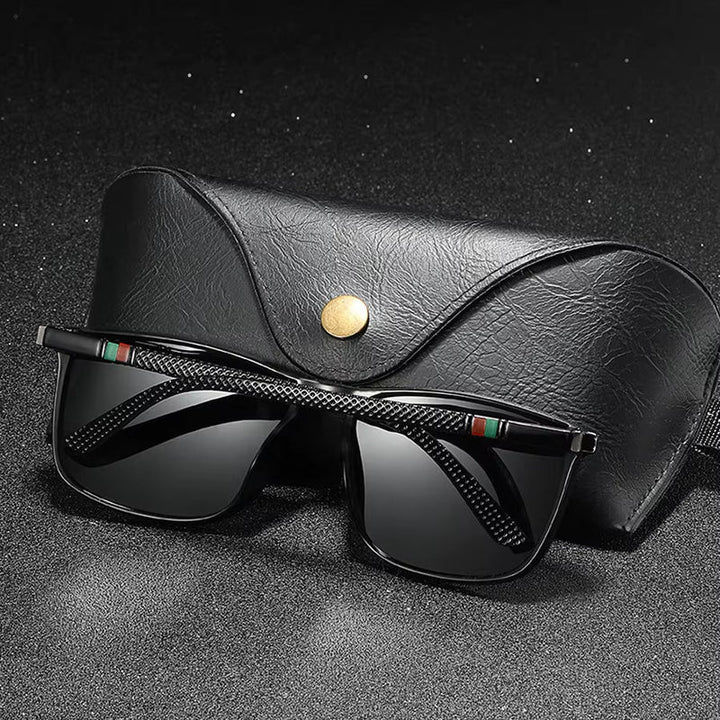 Chatioglow - Lunettes de soleil polarisées à protection UV avec monture carrée