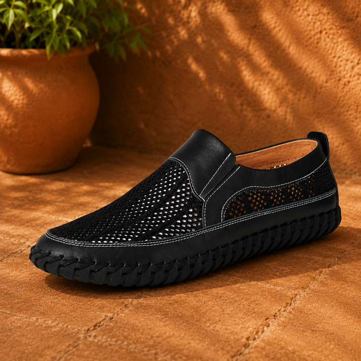 Joerg - Mocassins Sans Lacets en Cuir et Maille