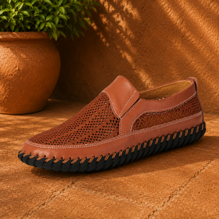 Joerg - Mocassins Sans Lacets en Cuir et Maille